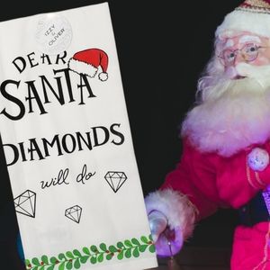 DEAR SANTA....DIAMONDS WILL DO 💎  Christmas Tea or Kitchen Towel • NEW w/ Tags